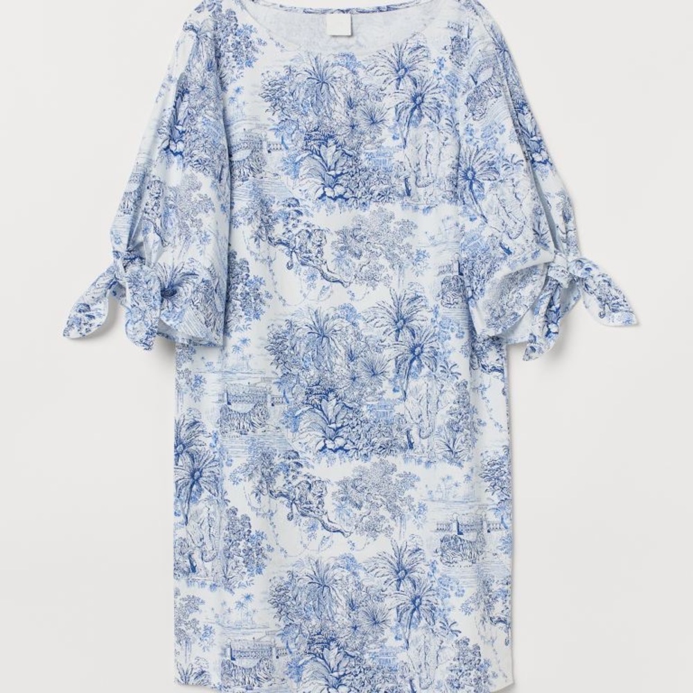 H&M blue French Toile print dress